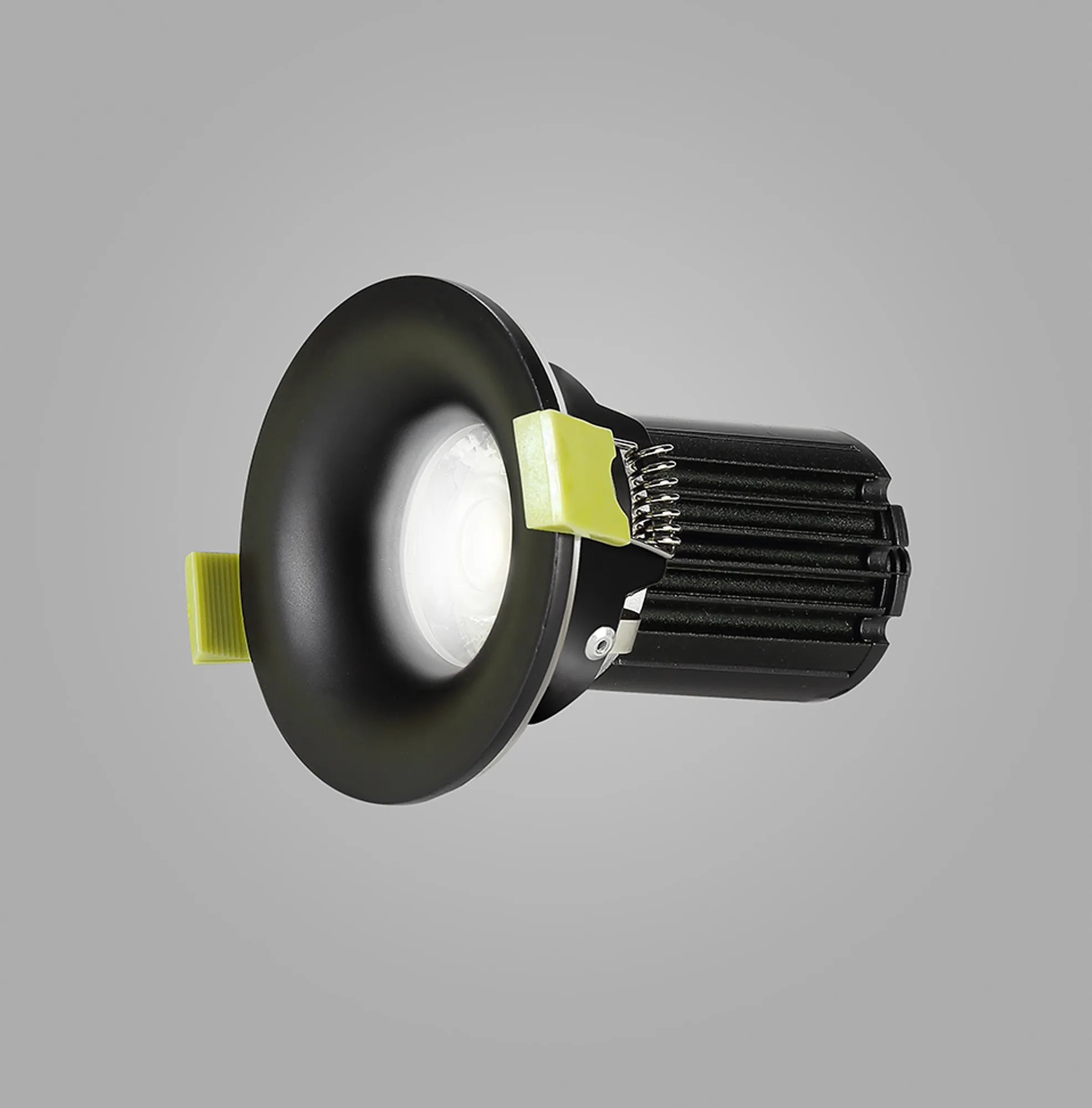Bruve 9 Tridonic powered 9W 2700K 700lm 36° LED Engine,250mA , CRI>90 LED Engine Matt Black Fixed Round Recessed Downlight, Inner Glass cover, IP65 DM201463  Dlux Bruve 9 IP65